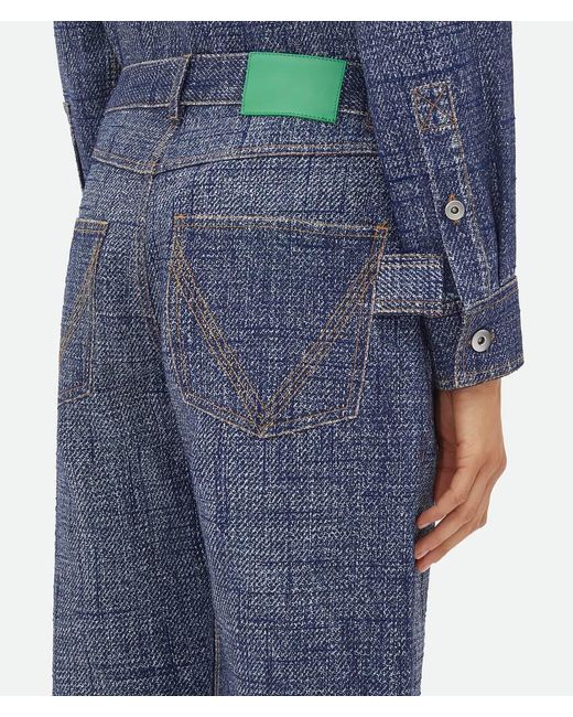 Bottega Veneta Blue Textured Denim Trousers