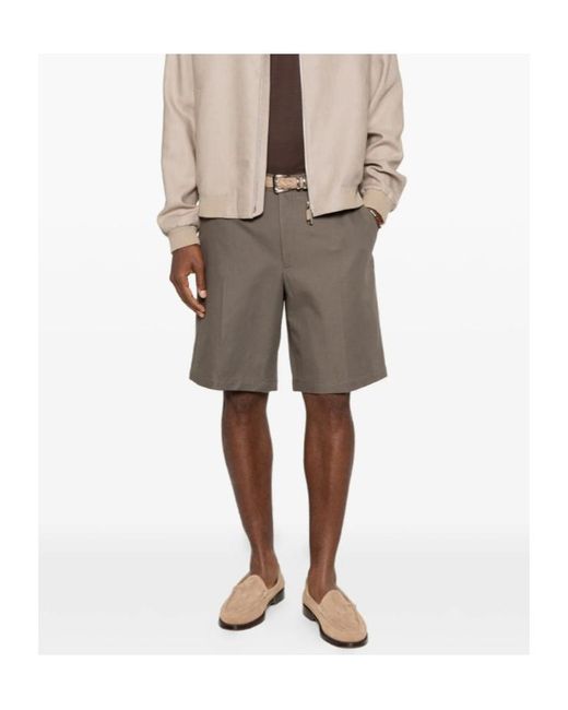 Zegna Gray Tailored Shorts for men