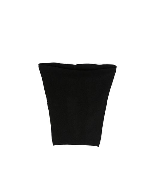 Rick Owens Black Virgin Wool Cowl Scarf