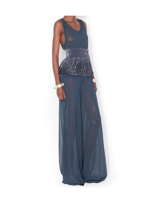Alaïa Blue Fluid Jumpsuit