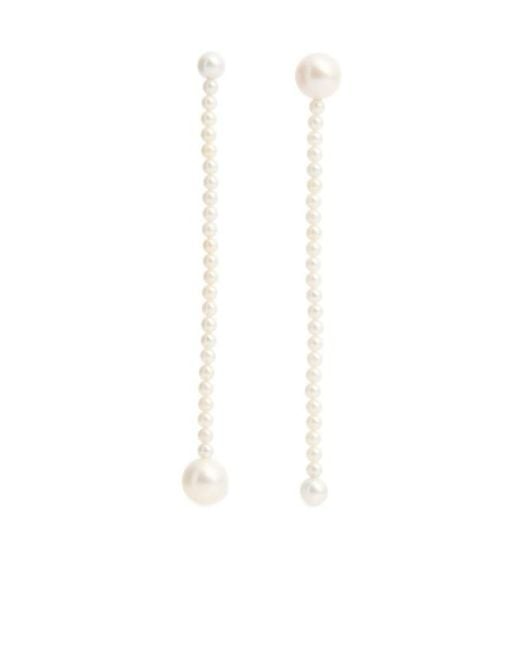Sophie Bille Brahe White Corinne Grande Pearl Earrings