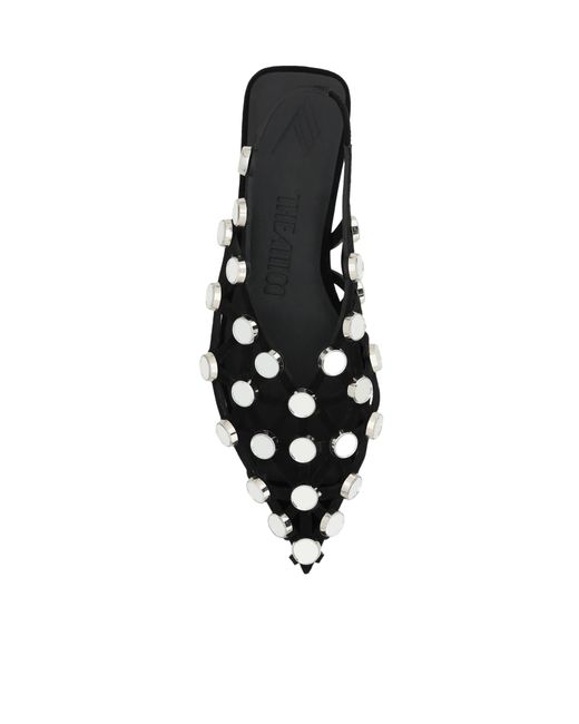 The Attico White The Grid Slingback Ballerina Flats