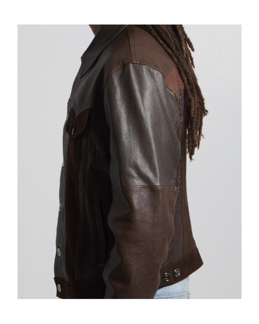 Versace Black Slim Fit Leather Blouson for men