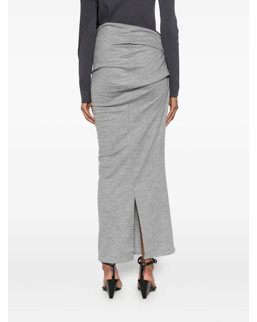 Entire studios Gray Draped Wool Skirt
