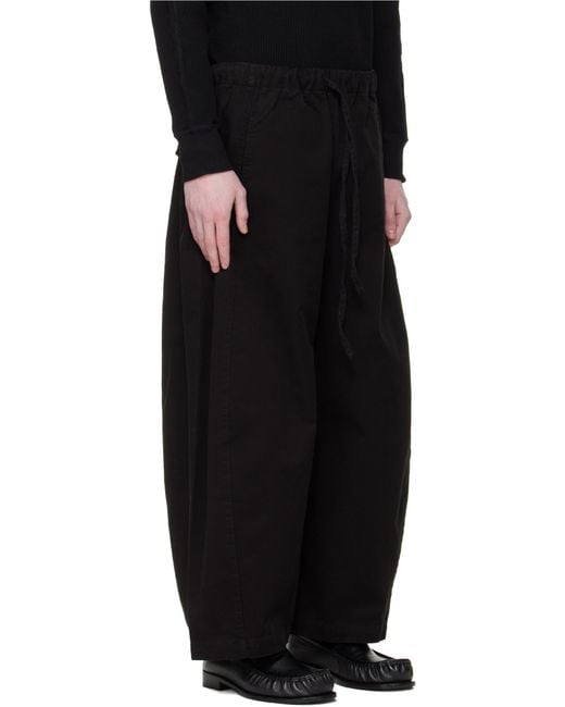Entire studios Black Drawstring Cropped Culottes Trousers