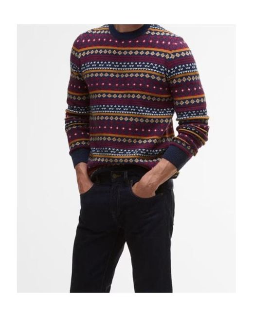 Barbour Red Crew Neck Sweater for men