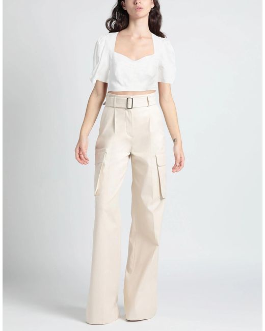 Isabel Marant White Solid Cropped Top