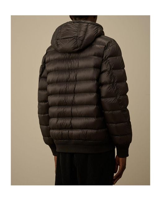 C P Company Black D.D. Shell Hooded Down Jacket for men
