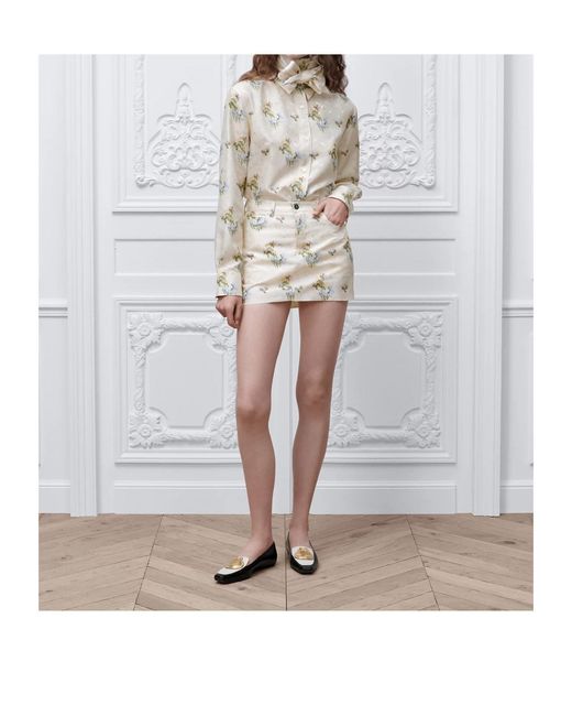 Dior White Floral Bow-Tie Shirt