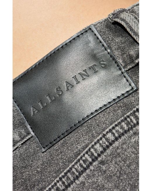 AllSaints Gray Switch Denim Shorts for men