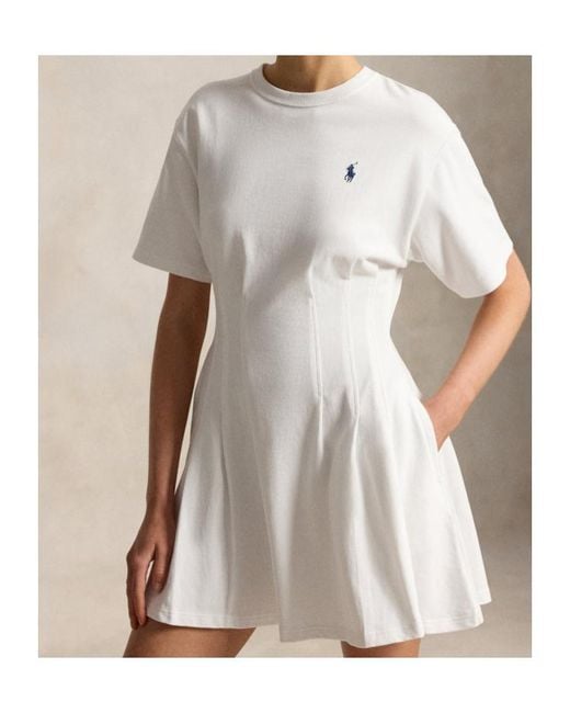 Polo Ralph Lauren White Trapeze Logo T-Shirt Dress