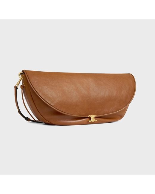 Céline Brown Halfmoon Soft Triomphe Bag