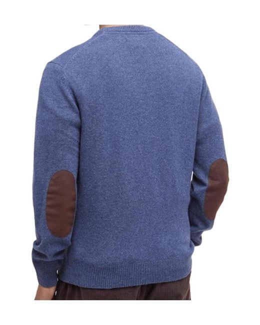 Barbour Blue Crew Neck Sweater for men