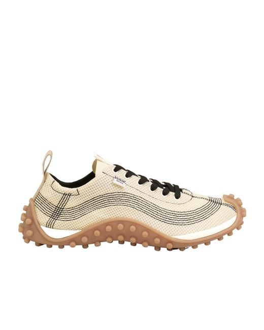 AMI Natural Mirage Contrasted-Stitching Sneakers
