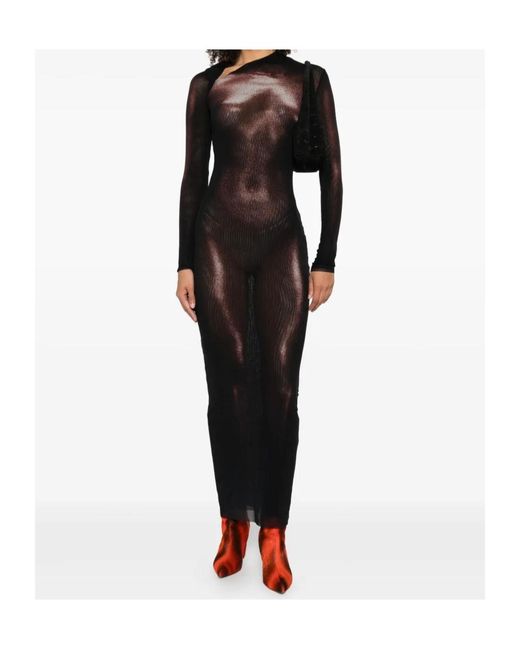 Jean Paul Gaultier Blue Body-Print Long Dress