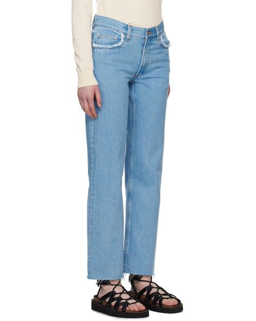 A.P.C. Blue Relaxed Raw Edge Jeans