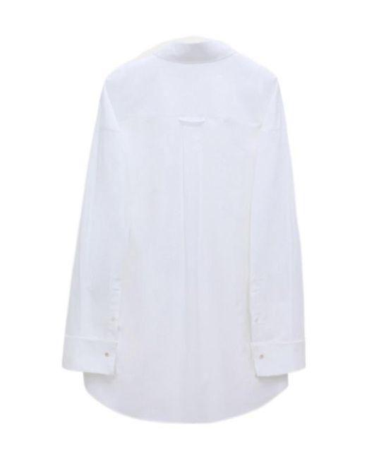 Dorothee Schumacher White Bow Brooch Oversized Shirt