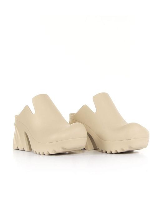 Bottega Veneta White Square Toe Clogs