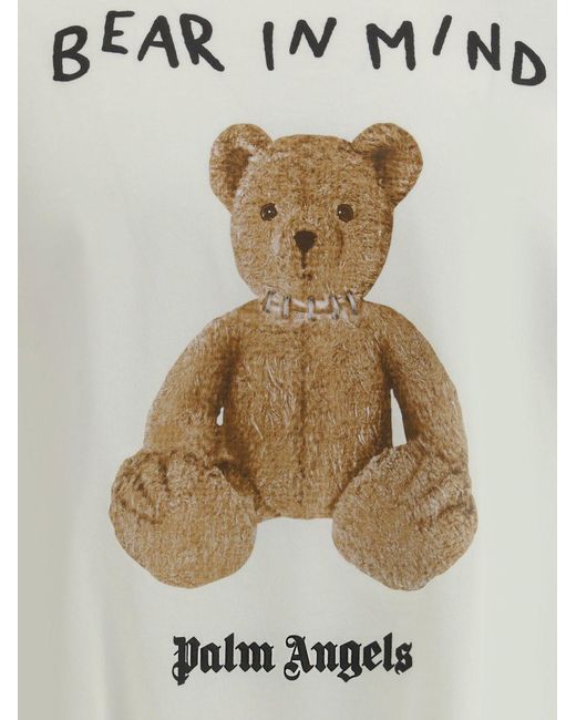 Palm Angels White Bear Printed Ovesize T-Shirt for men