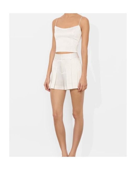 Alice + Olivia White Belt Loop Shorts