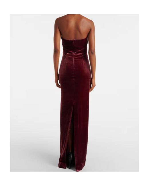 Roland Mouret Purple Embellished Velvet Bustier Gown
