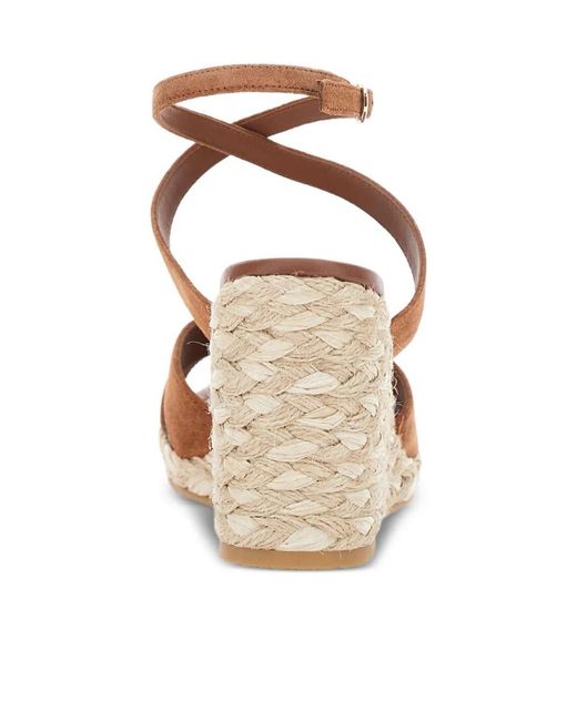 Stuart Weitzman Brown Round-Toe Wedge Sandals