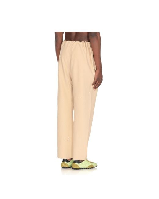 Maison Margiela Natural Drawstring-Waist Cropped Trousers for men