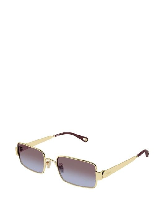 Chloé White Chloé Eyewear Rectangle Frame Sunglasses for men