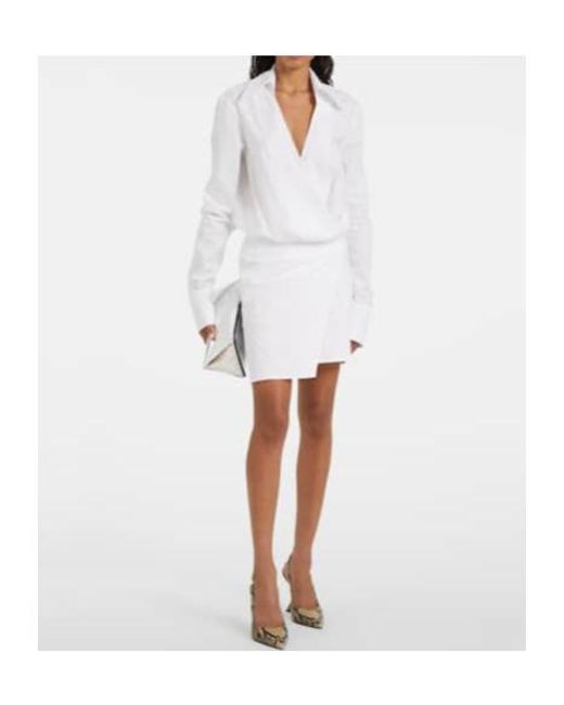 The Attico White Cotton Minidress