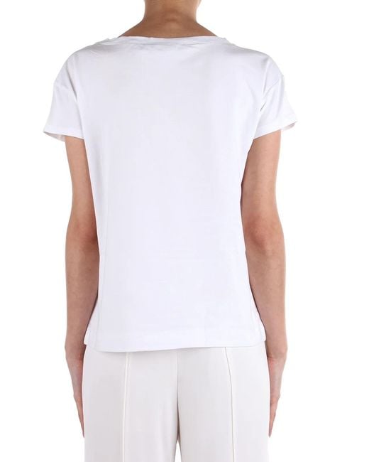 Moschino White Pattern Printed Short-Sleeved T-Shirt