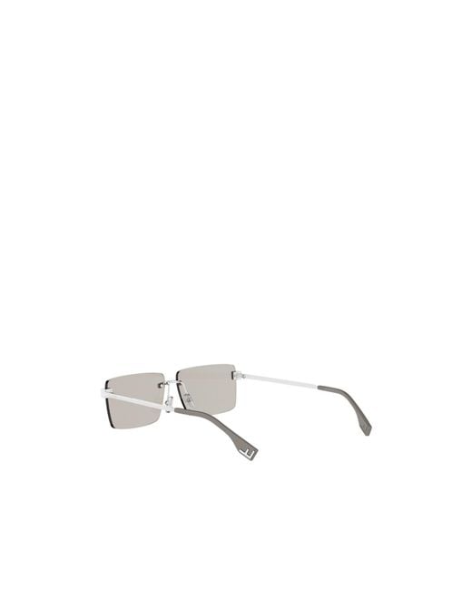 Fendi White Rectangular Sunglasses for men