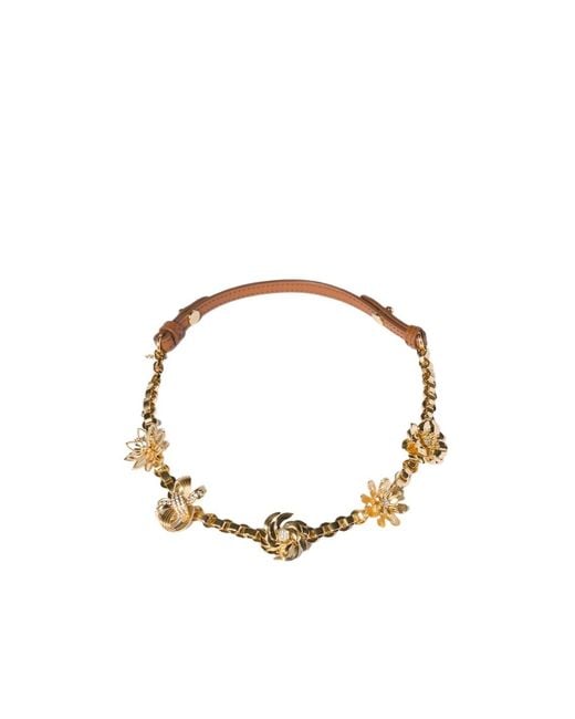 Miu Miu Metallic Floral Necklace