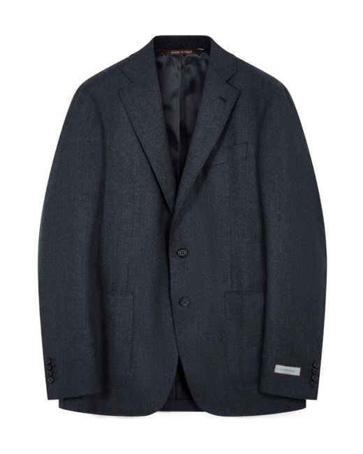 Canali Blue Long-Sleeve Blazer for men