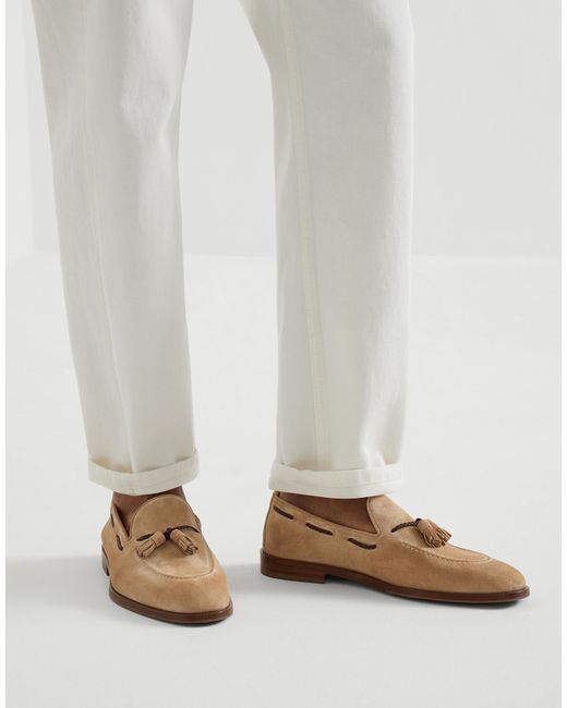 Brunello Cucinelli Natural Tassel-Detail Loafers for men