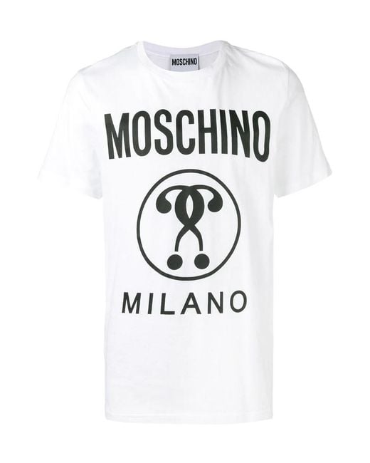 Moschino White Logo Print T-Shirt for men