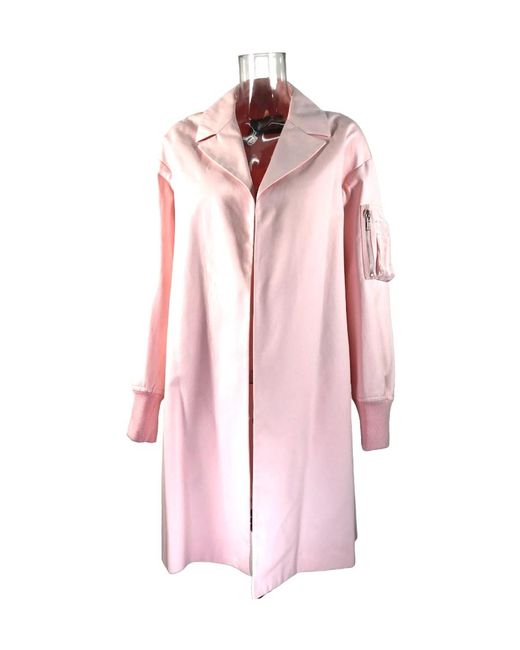 Moschino Pink Logo Trench Coat