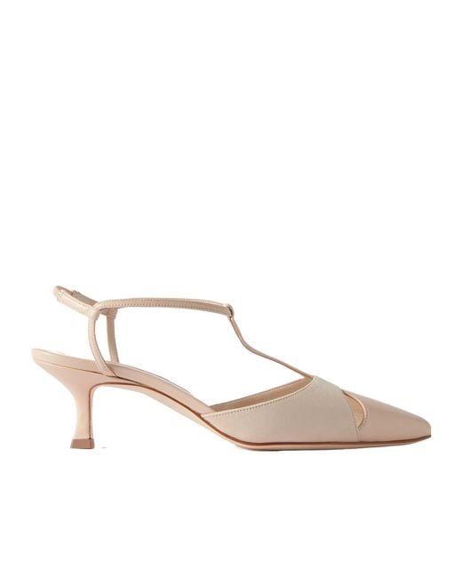 Manolo Blahnik Natural Pointed High Heels