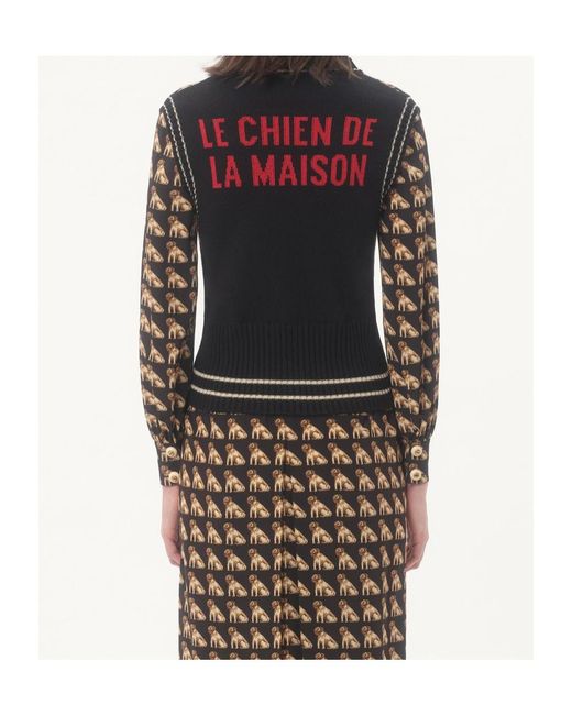 Valentino Black Petit Charles Jacquard Wool Gilet