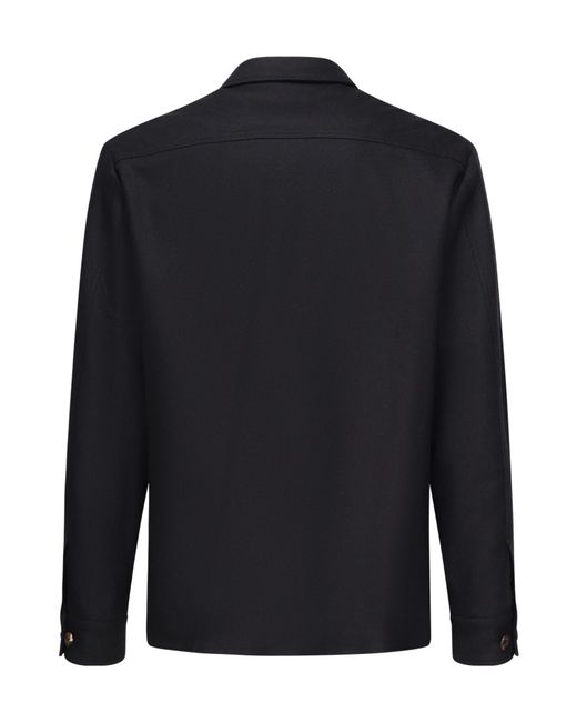 Eleventy Blue Double-Pocket Shirt Jacket for men
