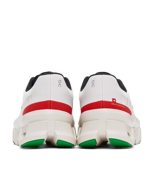 On Shoes White Cloudmonster Lace-Up Sneakers for men