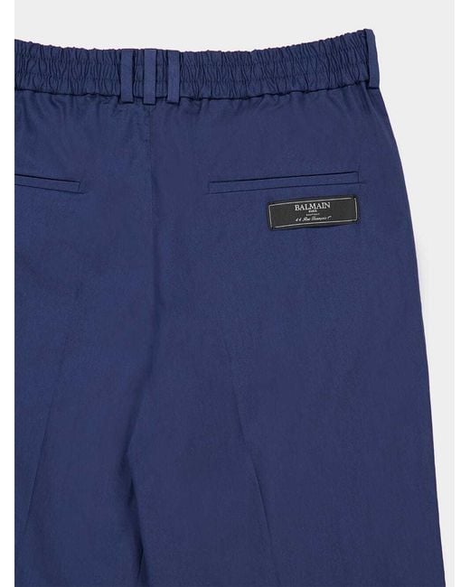 Balmain Blue Straight Leg Regular Fit Trousers for men