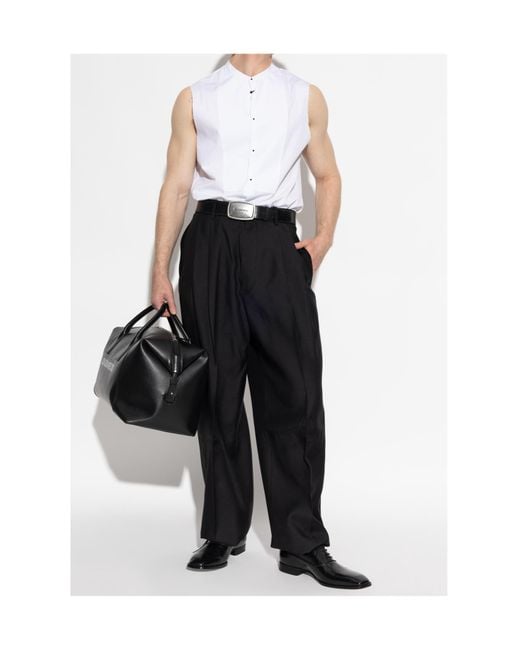 DSquared² Black Loose-Fit Tailored Trousers for men