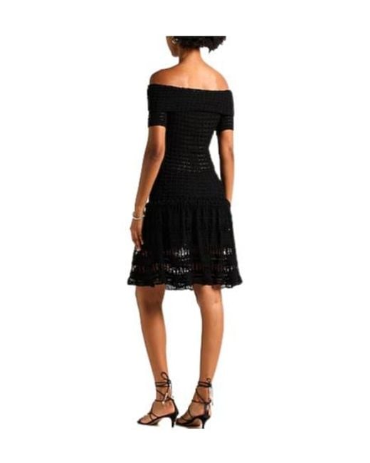 Isabel Marant Black Minimalist Off-Shoulder Knit Dress