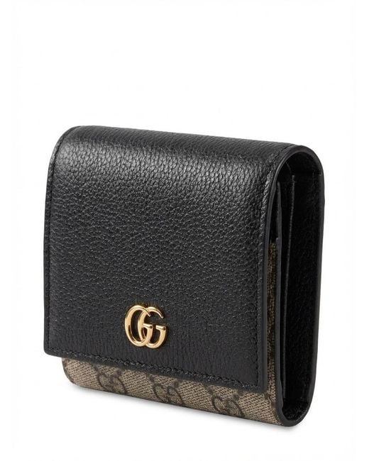 Gucci Black Gg Marmont Bi-Color Wallet