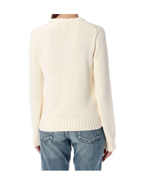 Polo Ralph Lauren White Flag Intarsia Crewneck Jumper