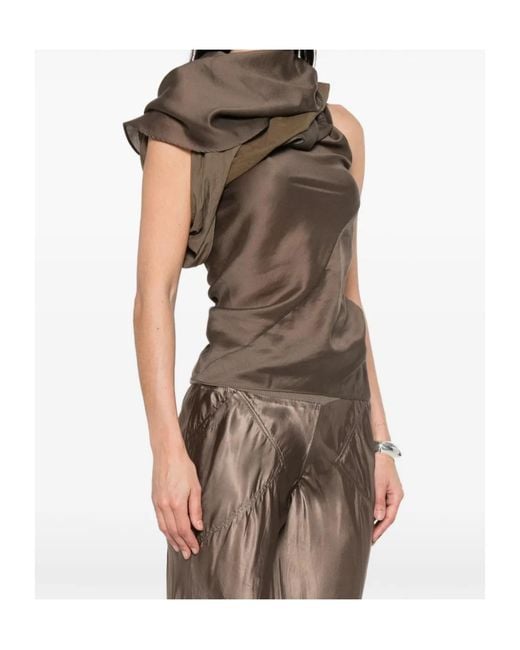 Entire studios Brown Draft Draped Sleeveless Top
