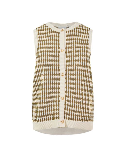 Varley Natural Button-Front Knit Vest