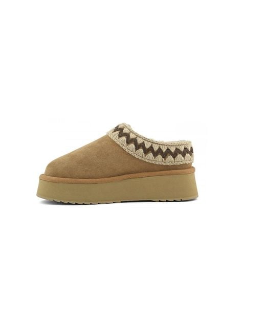 Mou Brown Platform Clogs