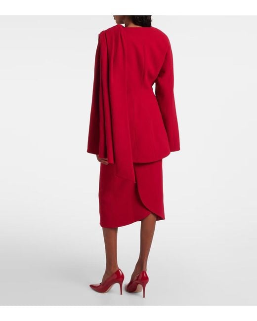 Mugler Red Cape Detail Casual Jacket
