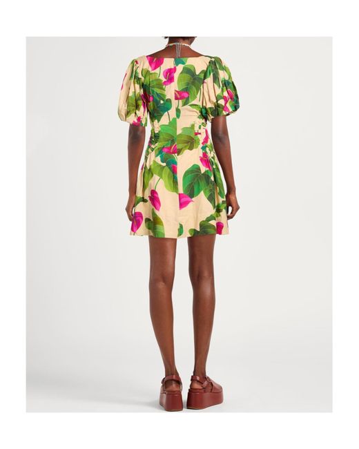 Farm Rio Green Short-Sleeved Dress